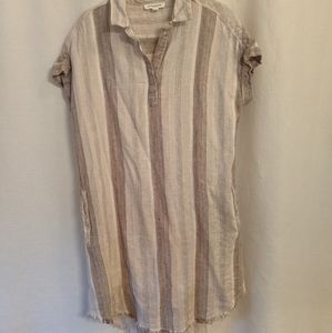 Beachlunchlounge Medium frayed hem dress tan brown cream